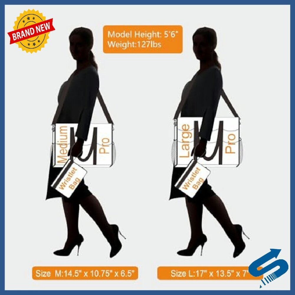Water Resistant Tote Bag with 22 Pockets, Zipper Closure, Thick Bottom - Picture 7 of 8